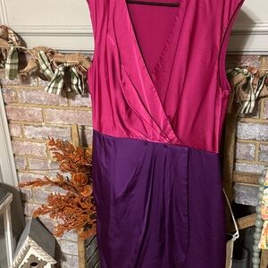 Vince Camuto Fuchsia and Plum Midi Dress size 10 EUC